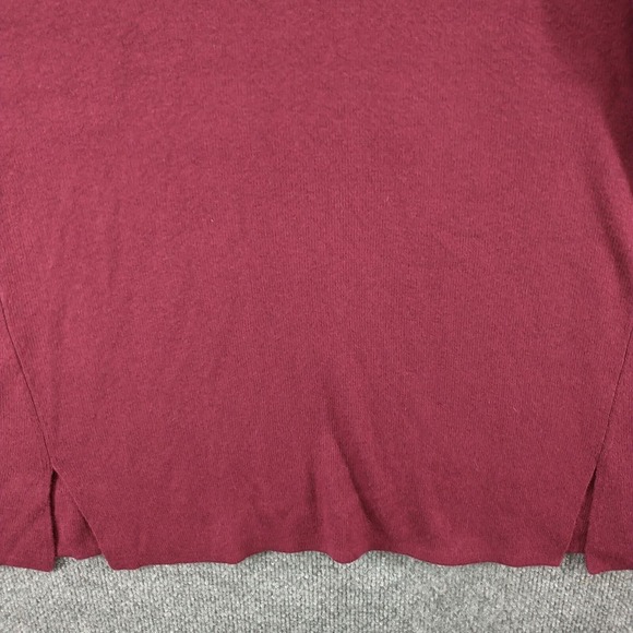 J. Jill Women's Pullover Knit Sweater Red Burgundy Medium Long Sleeve Mock Neck - Picture 5 of 13